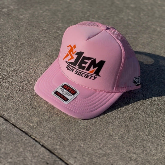 1EM Run Society Pink Breast Cancer Awareness Trucker Hat
